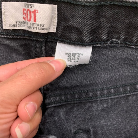 Levi’s 501 black button fly straight leg denim jeans - Picture 3 of 5